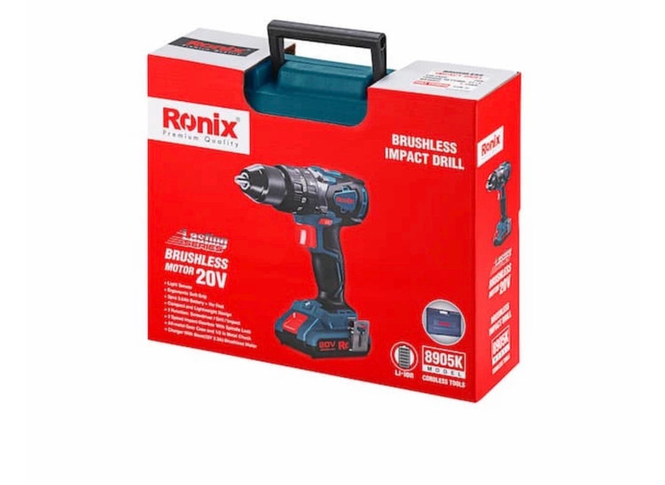 کیت دریل پیچ گوشتی شارژی رونیکس 20 ولت مدل 8905K